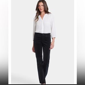 NWT corduroy NYDJ Marilyn straight black jeans